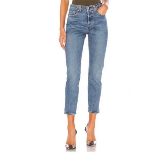 Levi's Wedgie Jeans Blue Size 24 Denim Stonewash Button Fly - Picture 1 of 14